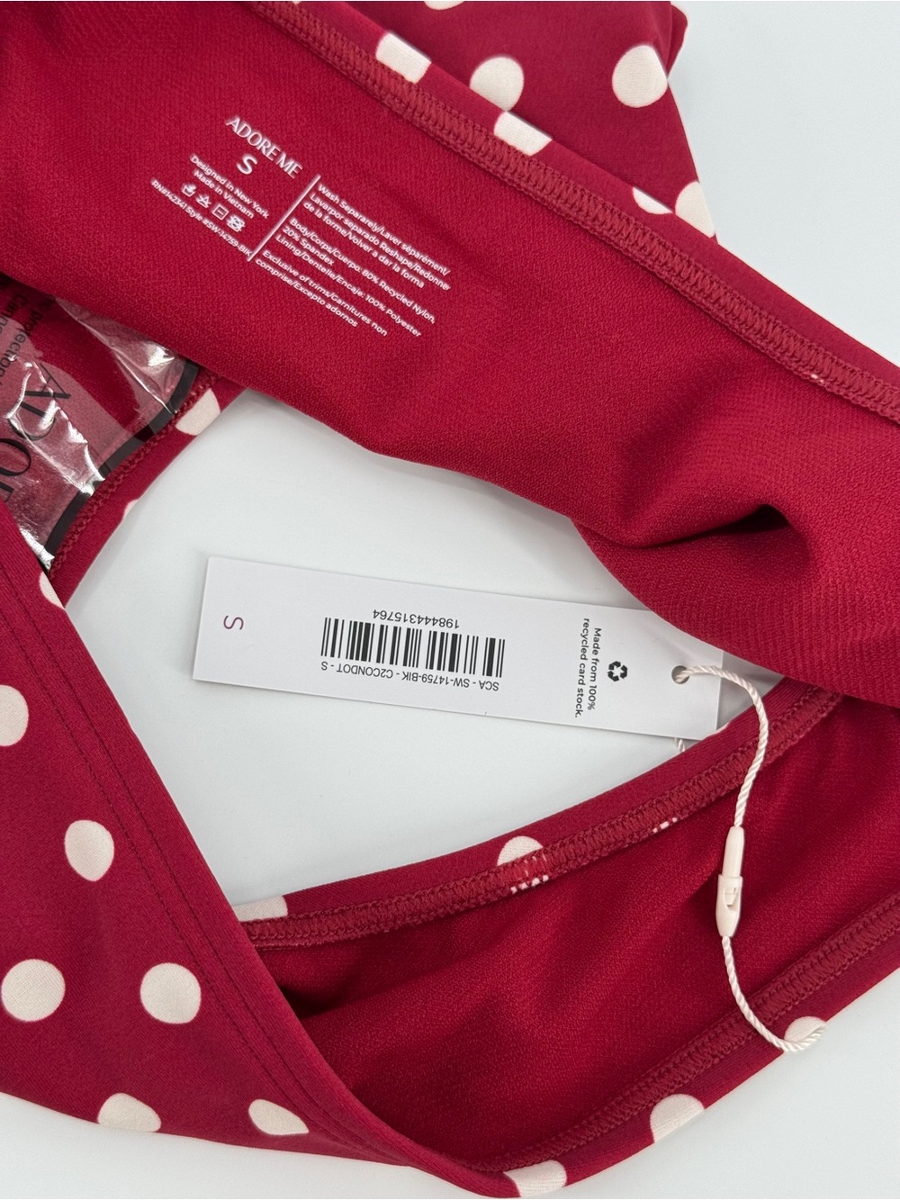 NWT Adore Me Shelbie Red/White Polka-Dot Bikini Bottoms - Picture 5 of 6